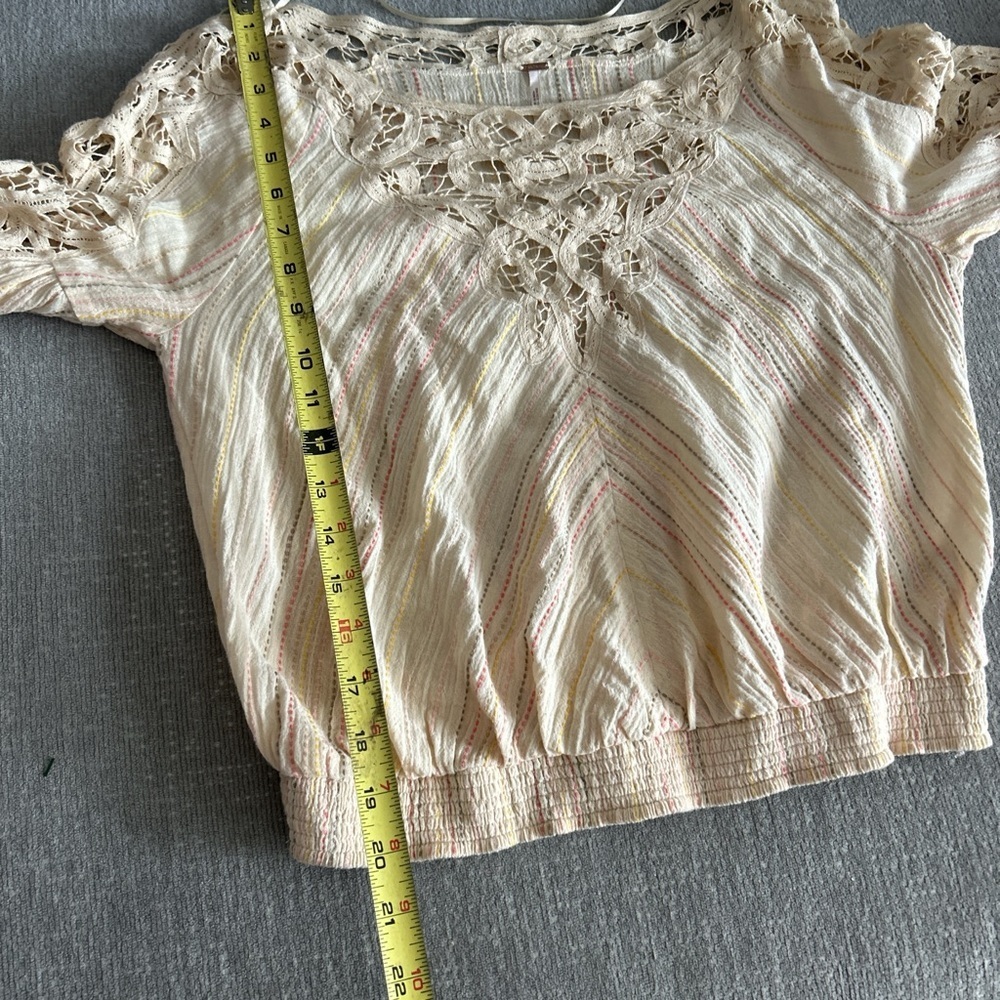 Free People Boho Crochet Cottagecore Top Blouse Size XS - Picture 12 of 12